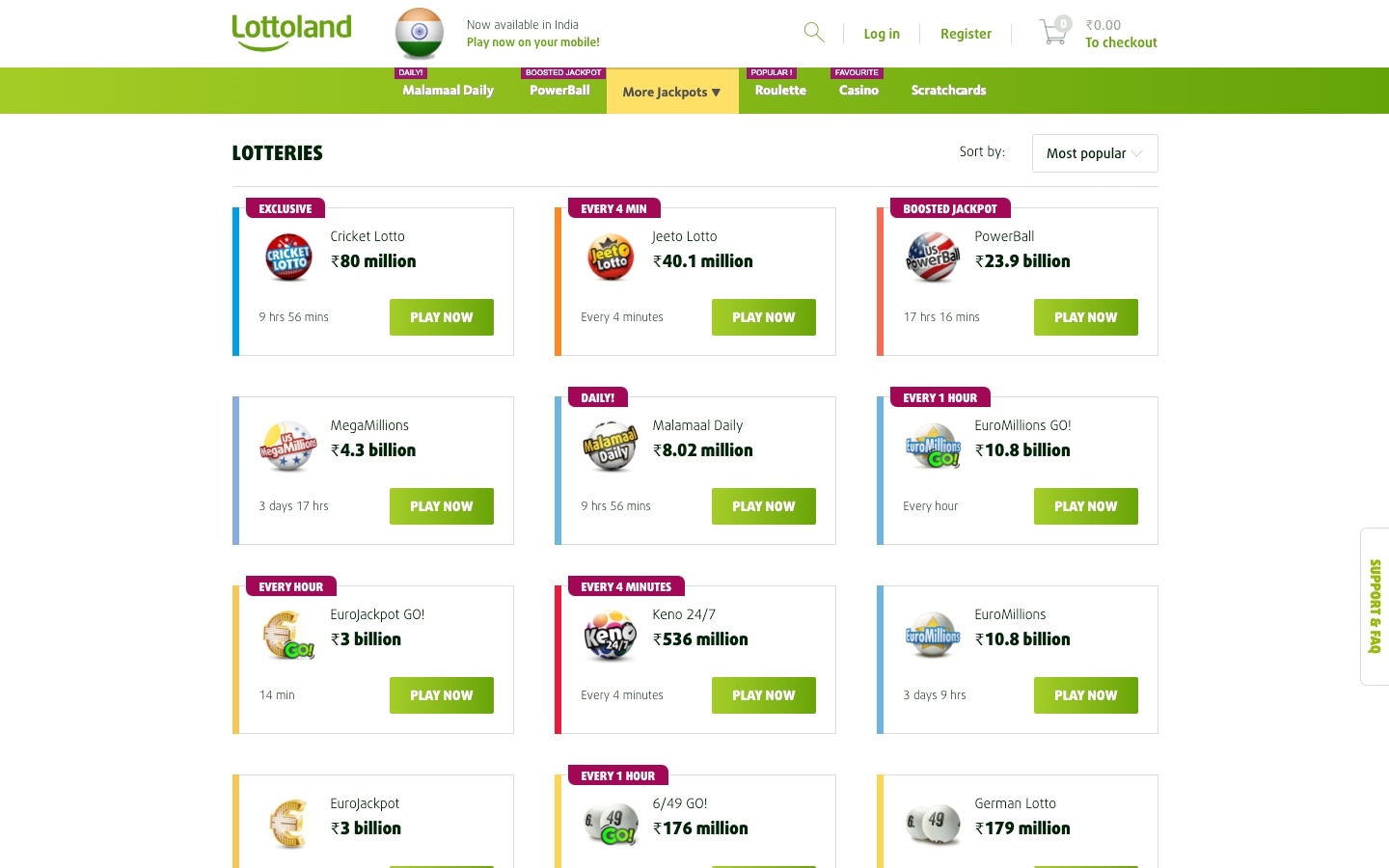 lottoland lotteries